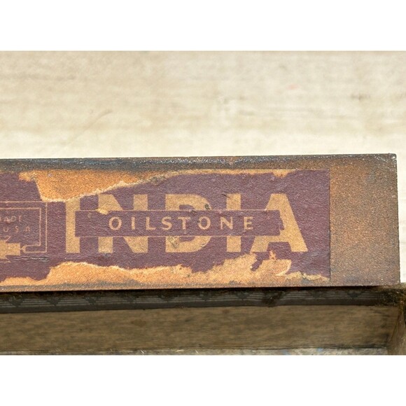 Antique Norton Abrasives India Oilstone Sharpening Stone 7" x 2" x 1" Medium MB7 - Picture 11 of 16